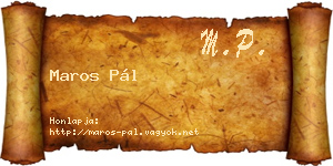 Maros Pál névjegykártya