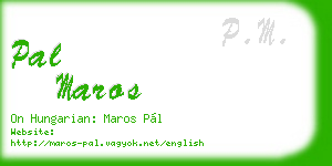 pal maros business card